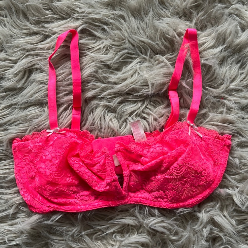 Hot Pink Victoria’s secret lace bra